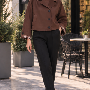 Brown Oversized Short Jacket