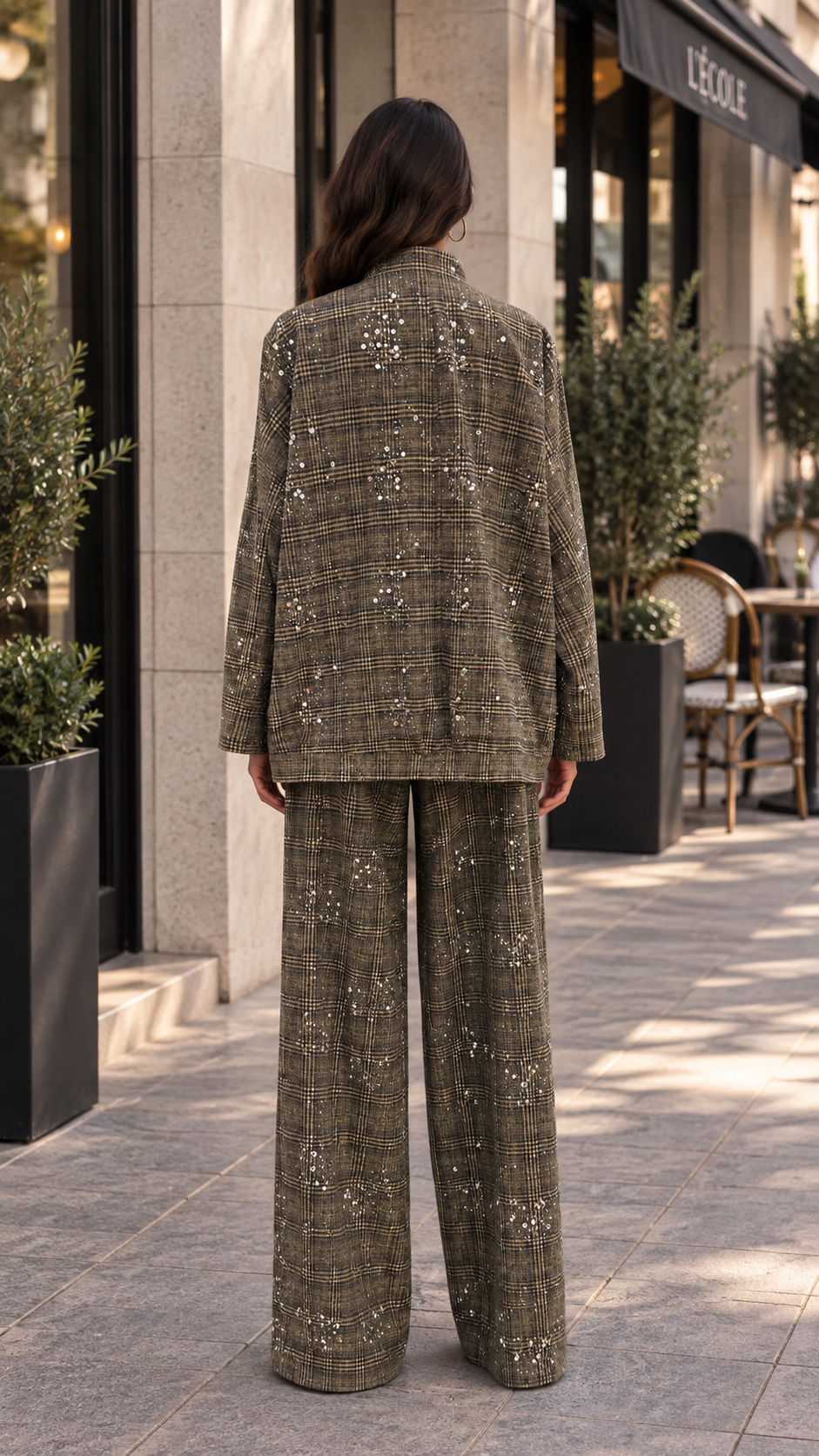 Asophisticated plaid two-piece set - Image 2