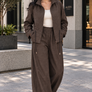 Drawstring Jacket + Balloon Pants Set