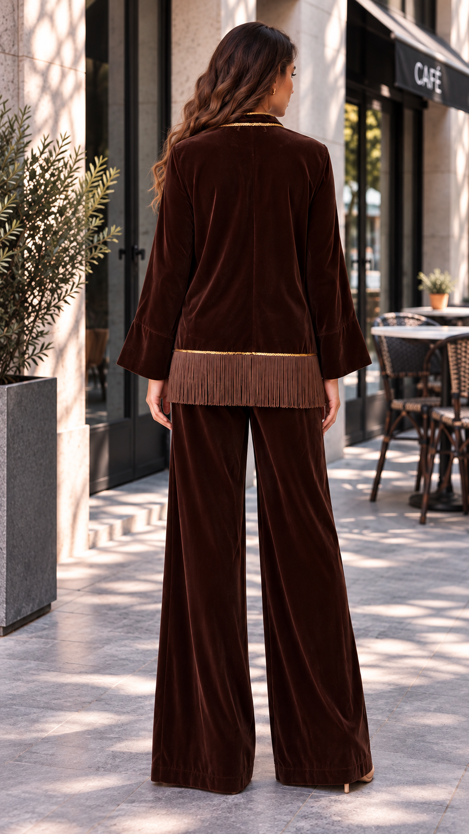 Chocolate brown velvet set - Image 2